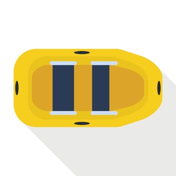 Rafting boat icon, flat style vector
