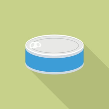 Fish tin can icon, flat style vector