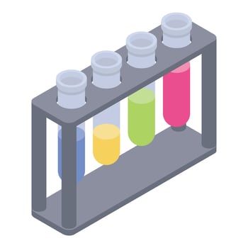 Test tube stand icon, isometric style vector
