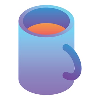 Mug of tea icon, isometric style vector
