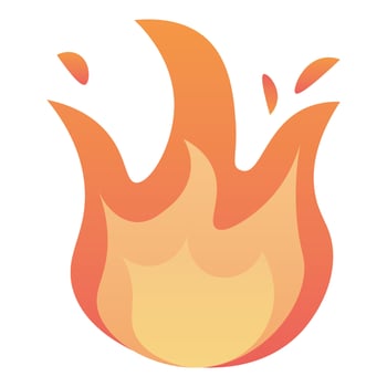 Fire icon, isometric style vector