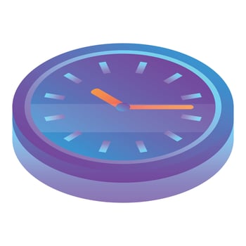 Wall clock icon, isometric style vector