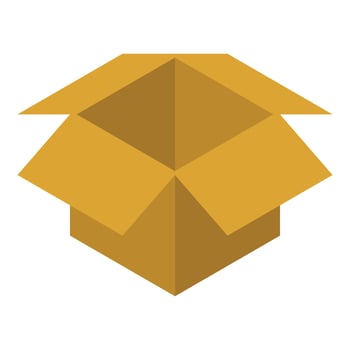Open box icon, isometric style vector