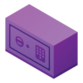 Safe icon, isometric style vector