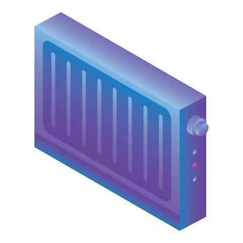 Home radiator icon, isometric style vector
