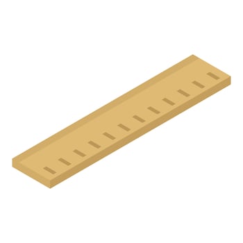 Wood ruler icon, isometric style vector