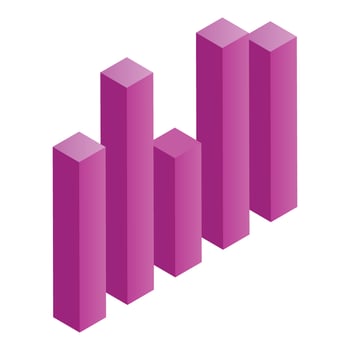 Column chart icon, isometric style vector
