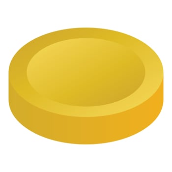 Gold coin icon, isometric style vector