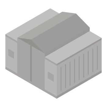 Industrial warehouse icon, isometric style vector
