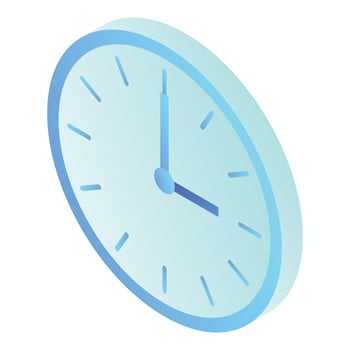 Wall clock icon, isometric style vector