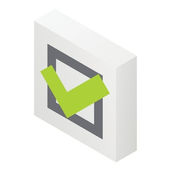 Approved sign icon, isometric style vector