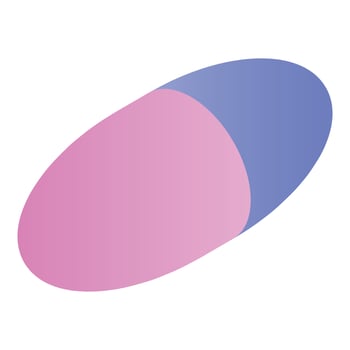 Pink blue capsule icon, isometric style vector