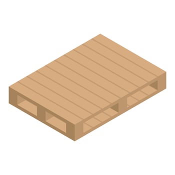 Wood platform icon, isometric style vector