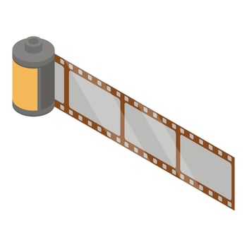 Filmstrip icon, isometric style vector