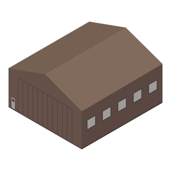 Brown hangar icon, isometric style vector
