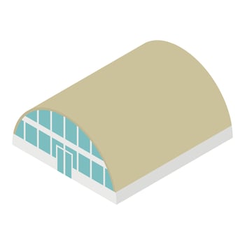 Gym hangar icon, isometric style vector