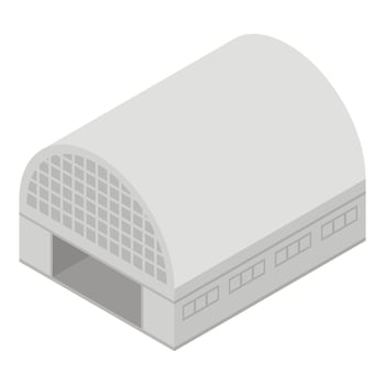 Hangar building icon, isometric style vector