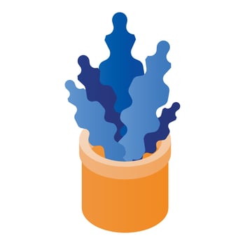Office plant pot icon, isometric style vector