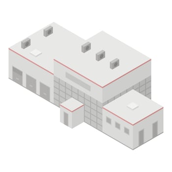Milk factory icon, isometric style vector