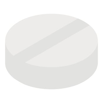 Gray pill icon, isometric style vector