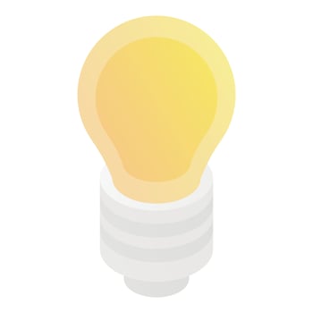 Light bulb icon, isometric style vector