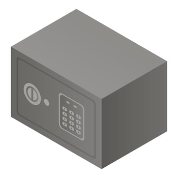 Metal case icon, isometric style vector