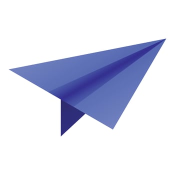 Blue paper plane icon, isometric style vector
