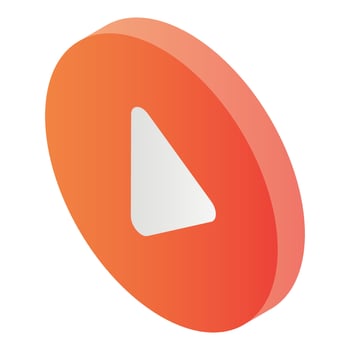 Play video button icon, isometric style vector
