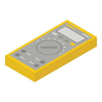 Yellow multimeter icon, isometric style vector