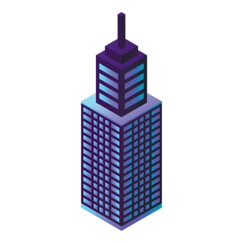 City sky tower icon, isometric style vector