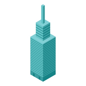 High city building icon, isometric style vector