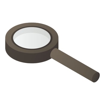 Small magnify glass icon, isometric style vector