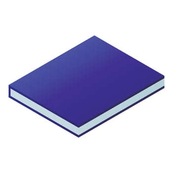 Book blue icon, isometric style vector