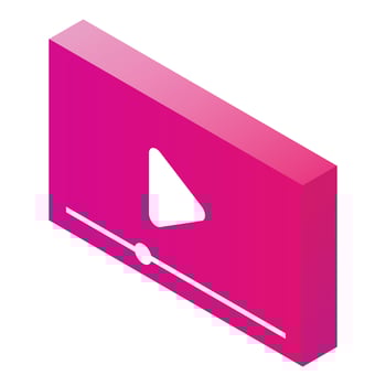 Video player icon, isometric style vector