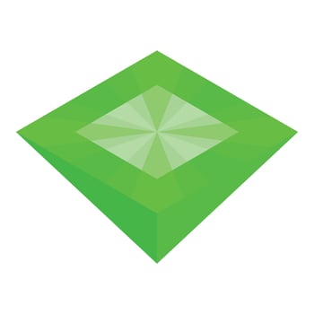 Art green stone icon, isometric style vector