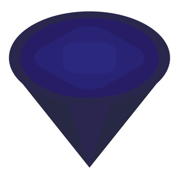 Blue crystal gem icon, isometric style vector