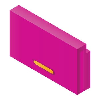 Woman wallet icon, isometric style vector