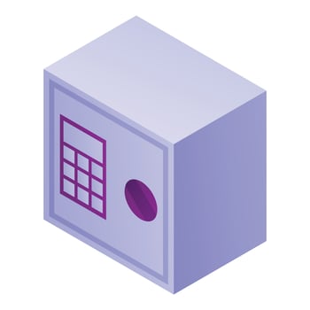 Money safe icon, isometric style vector