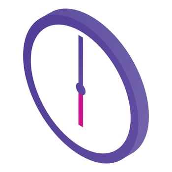 Home wall clock icon, isometric style vector