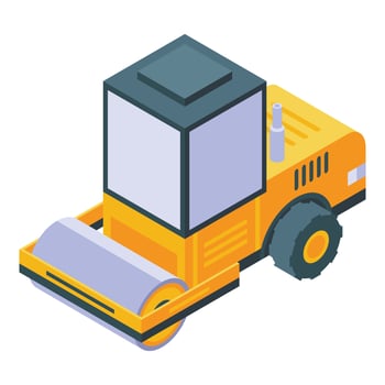 Roll truck icon, isometric style vector