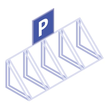 Bicycle parking icon, isometric style vector
