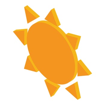 Summer sun icon, isometric style vector