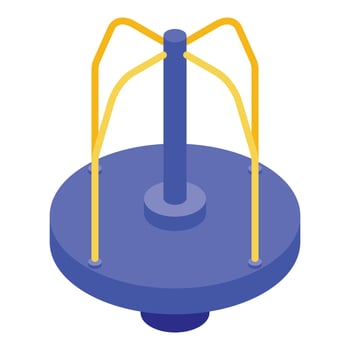 Yard carousel icon, isometric style vector
