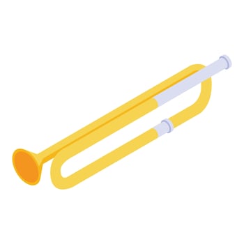 Trumpet icon, isometric style vector