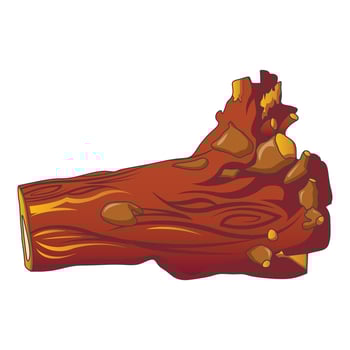 Eco tree stump icon, cartoon style vector