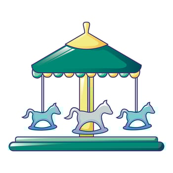 Horse carousel icon, cartoon style vector