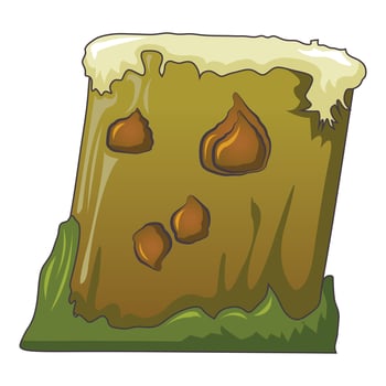 Nature tree stump icon, cartoon style vector