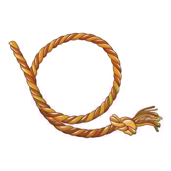 Cowboy rope icon, cartoon style vector