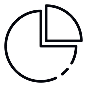Circle and quarter icon, outline style vector