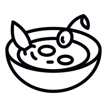 Bowl with olive oil icon, outline style vector